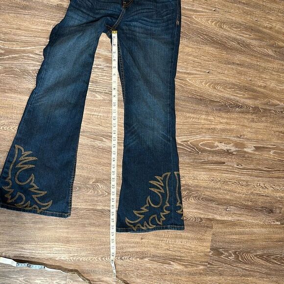Cruel girl Hannah embroidered flare leg jeans 3 short petite 26 - Picture 9 of 10